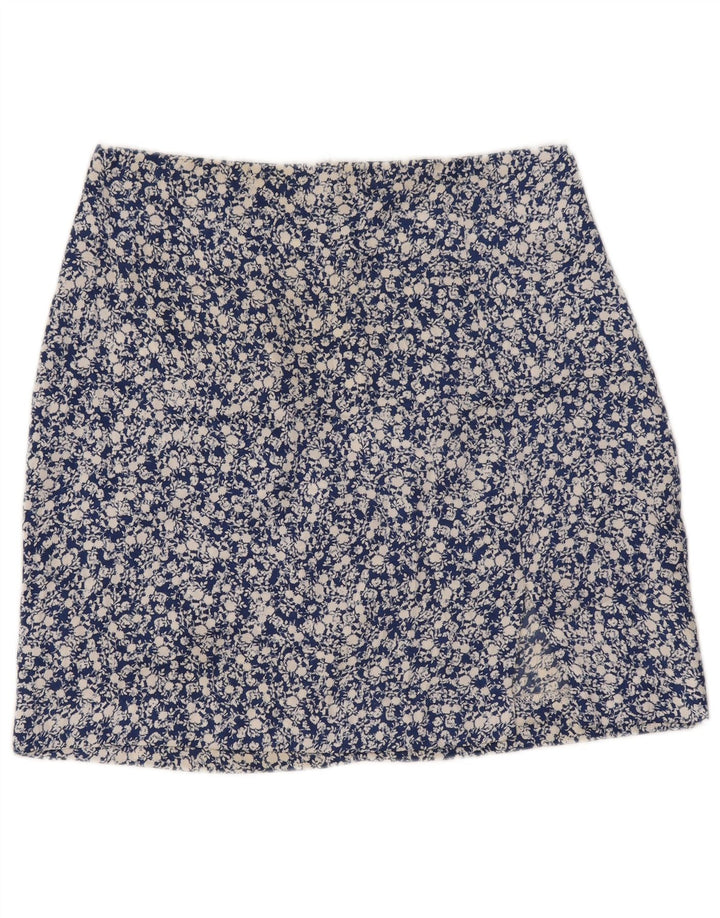 Fusta Mini Zara Femei Mic W26 Poliester Floral Albastru