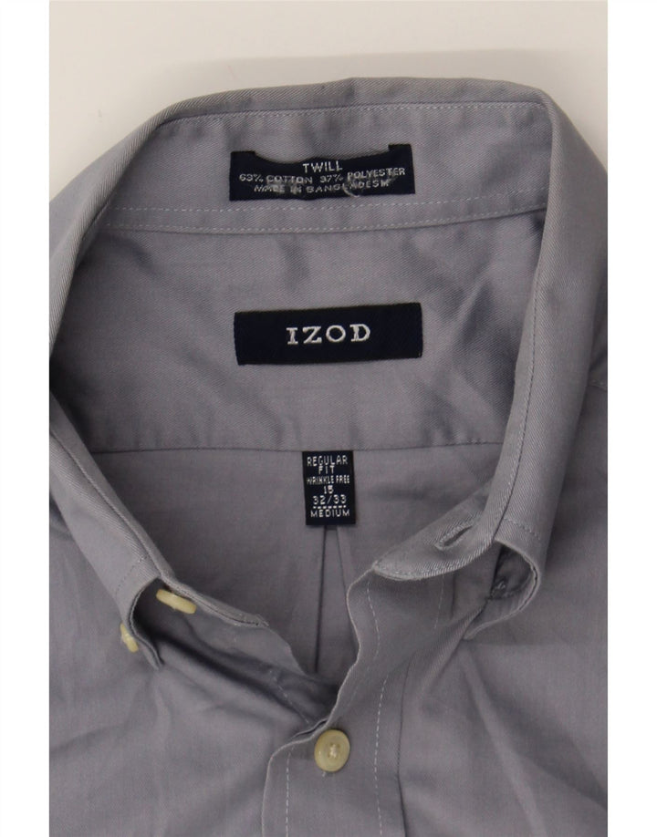IZOD Mens Regular Fit Shirt Size 15 Medium Blue Cotton Vintage Izod and Second-Hand Izod from Messina Hembry 
