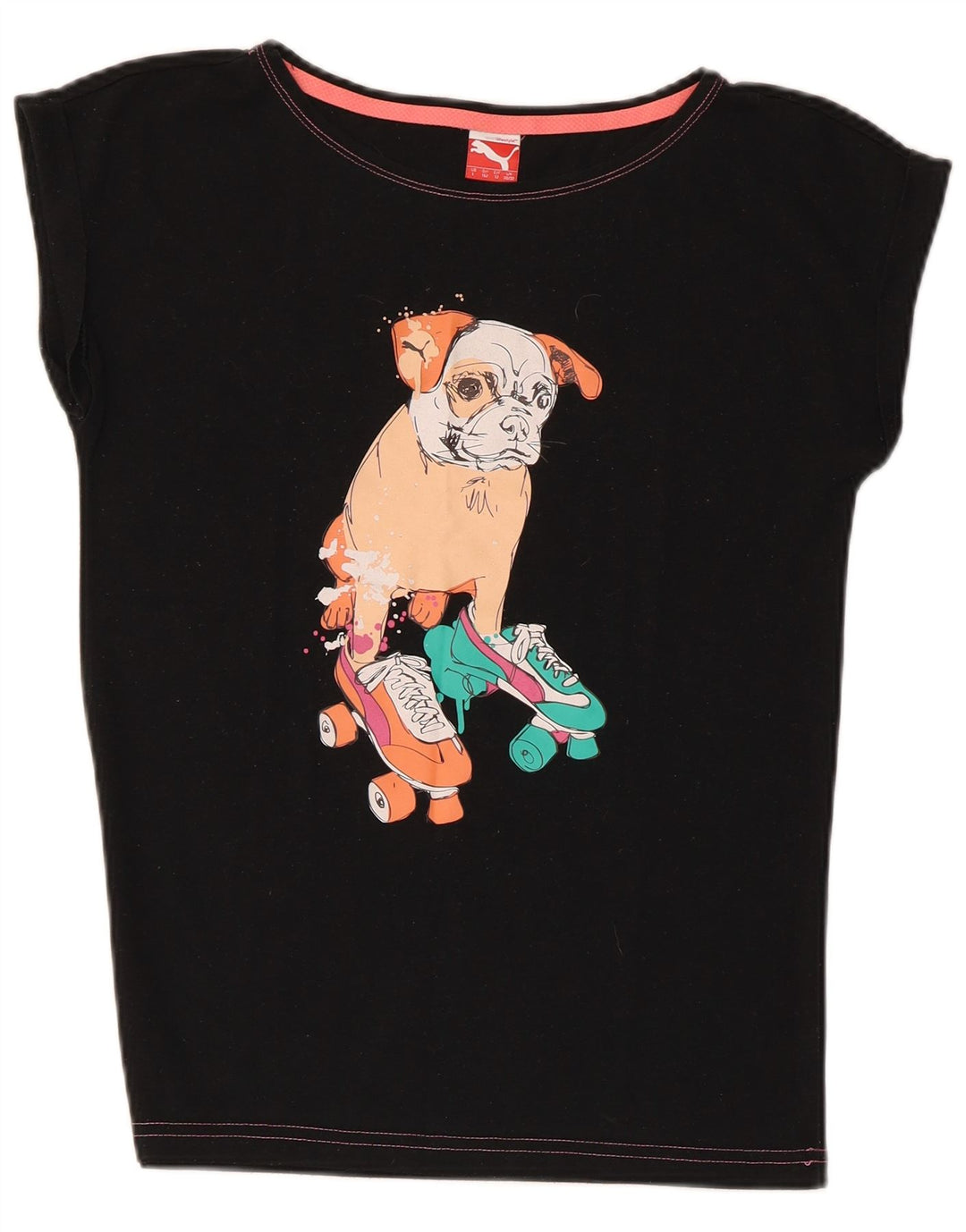 Tricou grafic PUMA pentru fete Top 11-12 ani negru