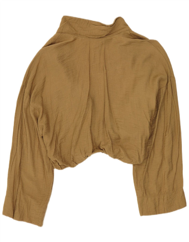 Bluză Crop Top Femei Zara UK 16 Mare Kaki Viscoză