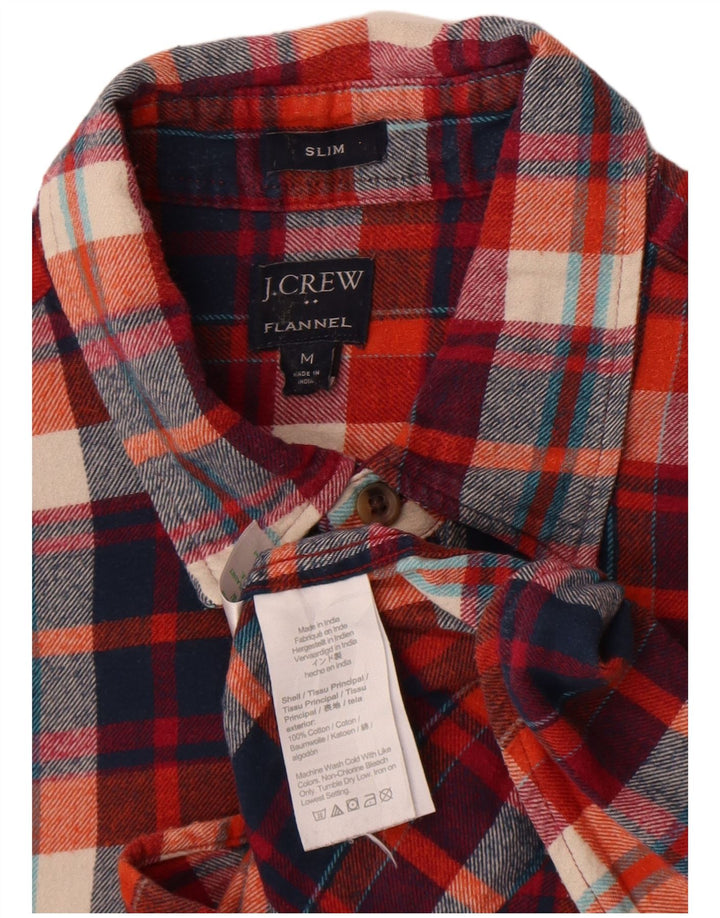 Cămașă de flanel pentru bărbați J. Crew, bumbac roșu mediu cu carouri