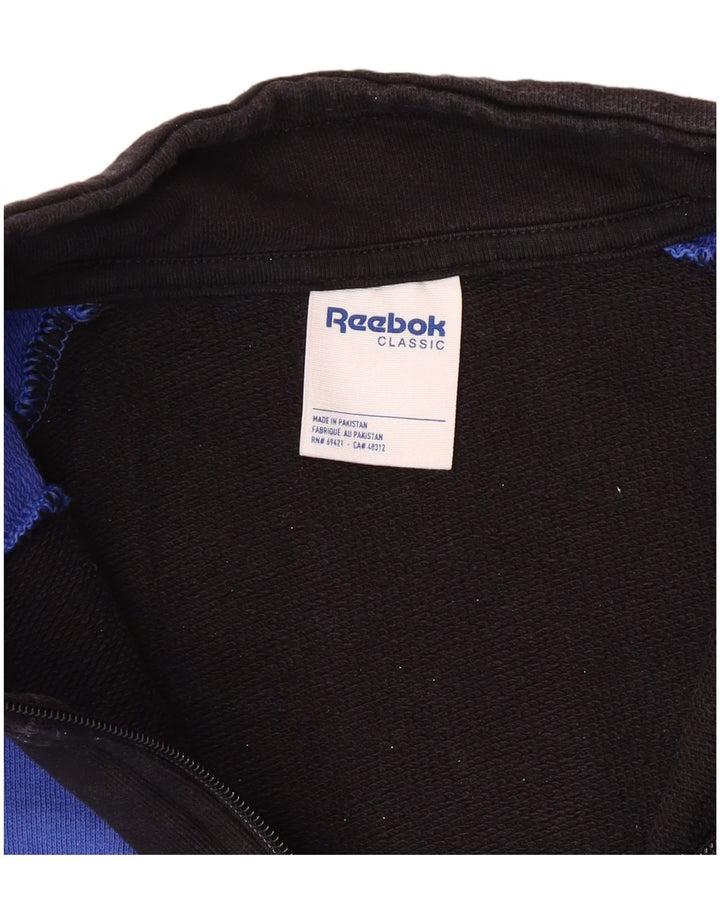 Hanorac Reebok pentru bărbați, cu fermoar 1/4, din bumbac albastru mediu