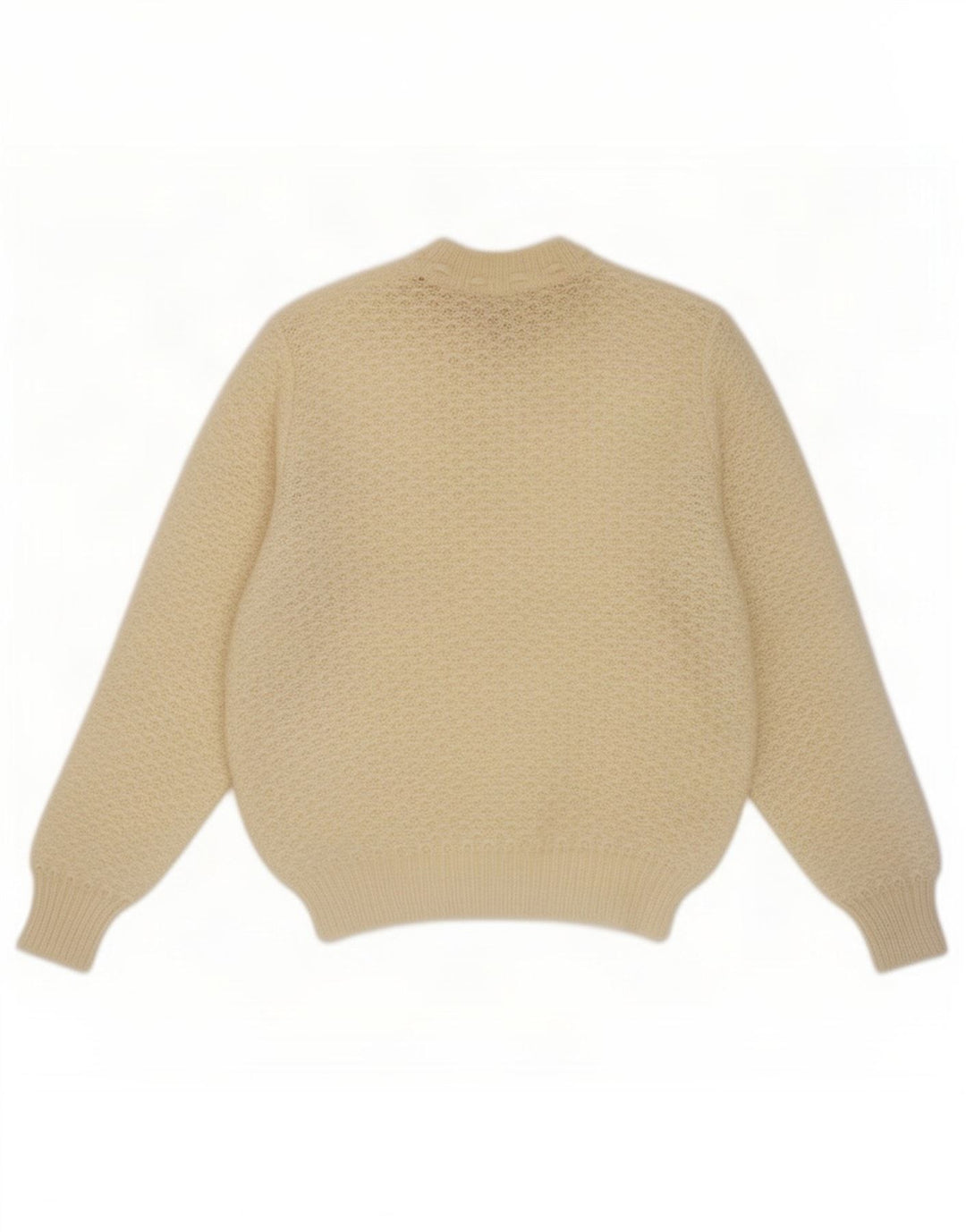 Pulover vintage pentru femei cu decolteu rotund UK 14 Bej mediu