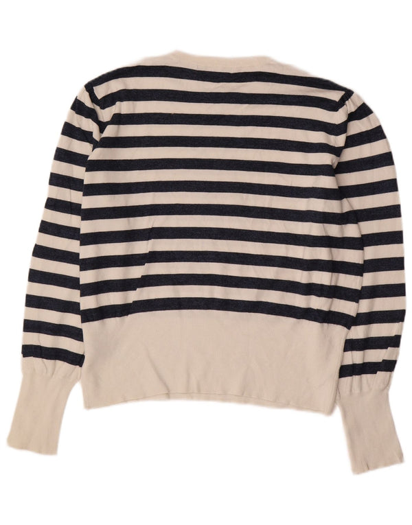 Pulover pentru femei Marks & Spencer cu decolteu triplu UK 16, mare, cu dungi negre