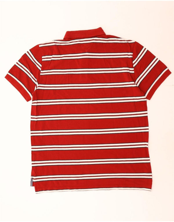 Cămașă polo personalizată pentru bărbați Tommy Hilfiger XL, bumbac cu dungi roșii