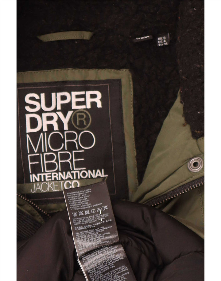Jachetă Parka cu glugă Superdry pentru femei UK 8 Small Kaki Poliester