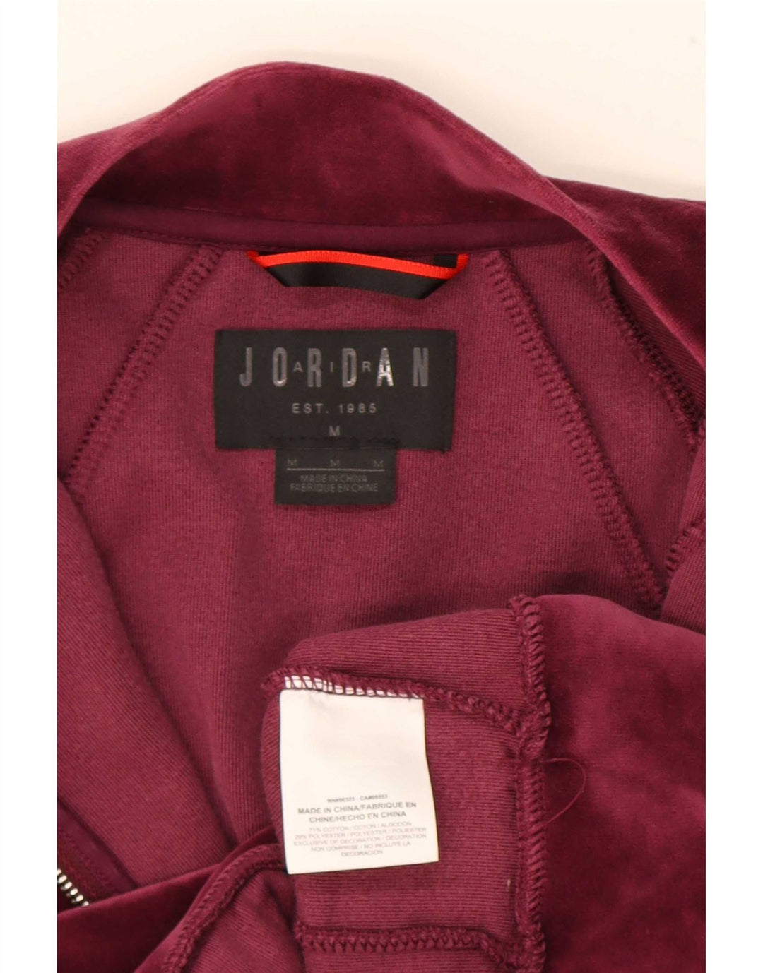 Jachetă de trening Jordan pentru bărbați, bumbac mediu burgundy