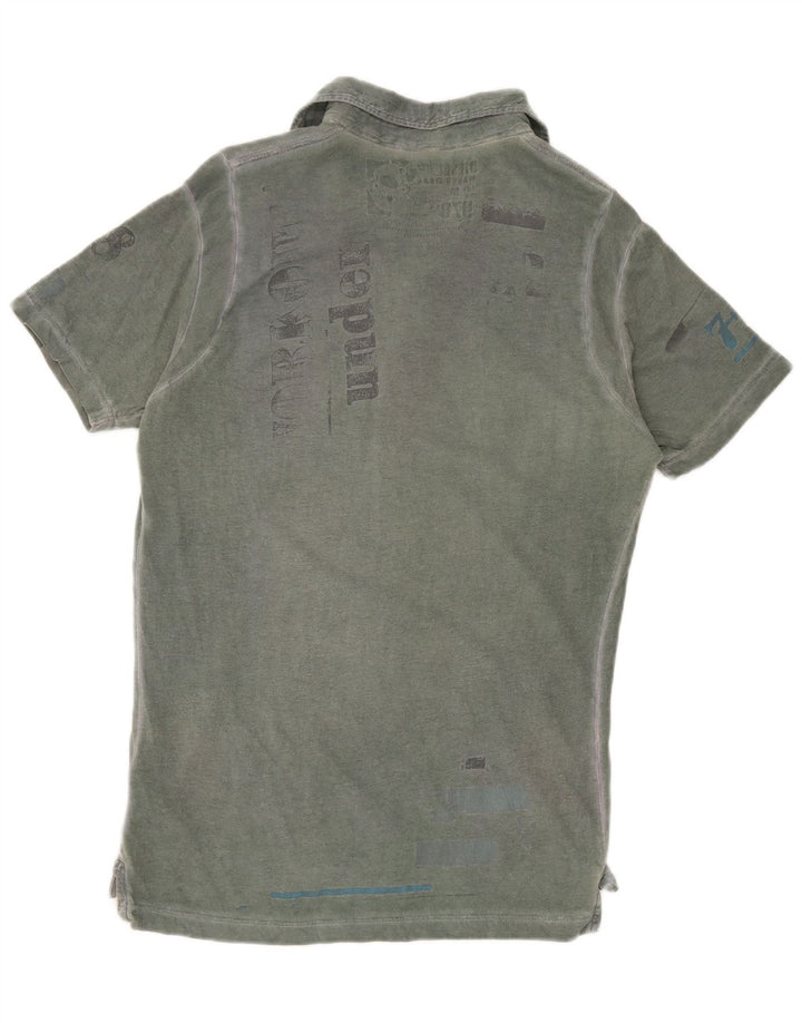 Tricou polo cu grafic pentru bărbați Diesel, bumbac verde mediu