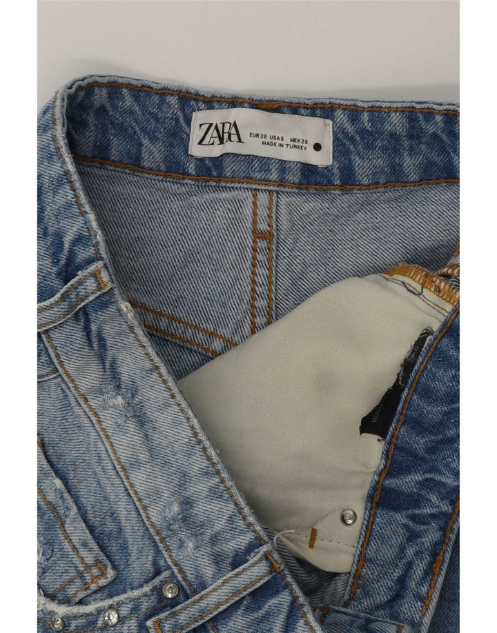 Pantaloni scurți din denim pentru femei Zara EU 38 Small W28 Blue