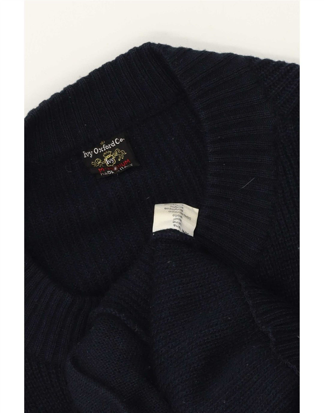Pulover Cardigan Bărbați Ivy Oxford Lână Mediu Bleumarin