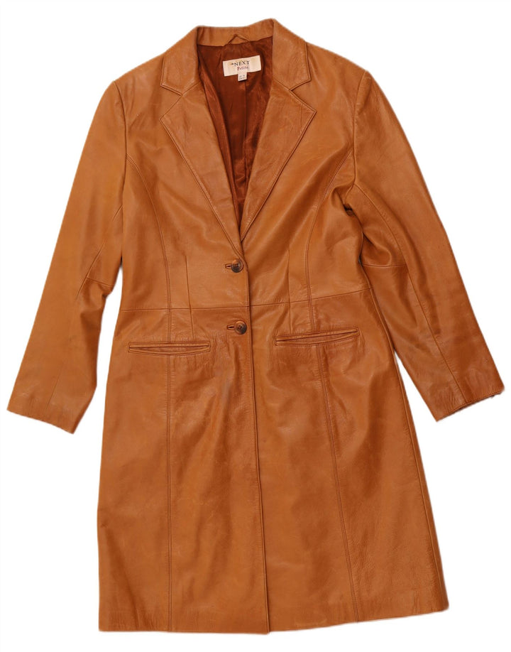 NEXT Palton mic de piele pentru femei UK 12 piele maro medie