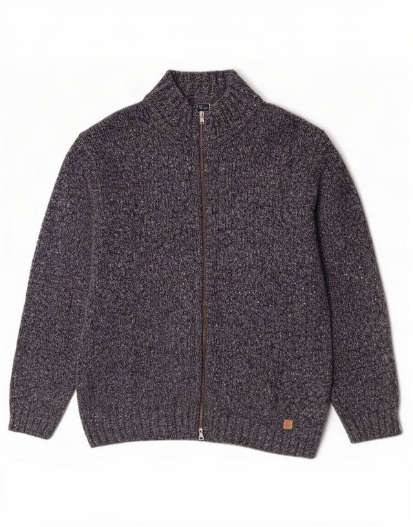 Pulover cardigan cu fermoar complet Conte of Florence pentru bărbați, XL, albastru marin cu pete