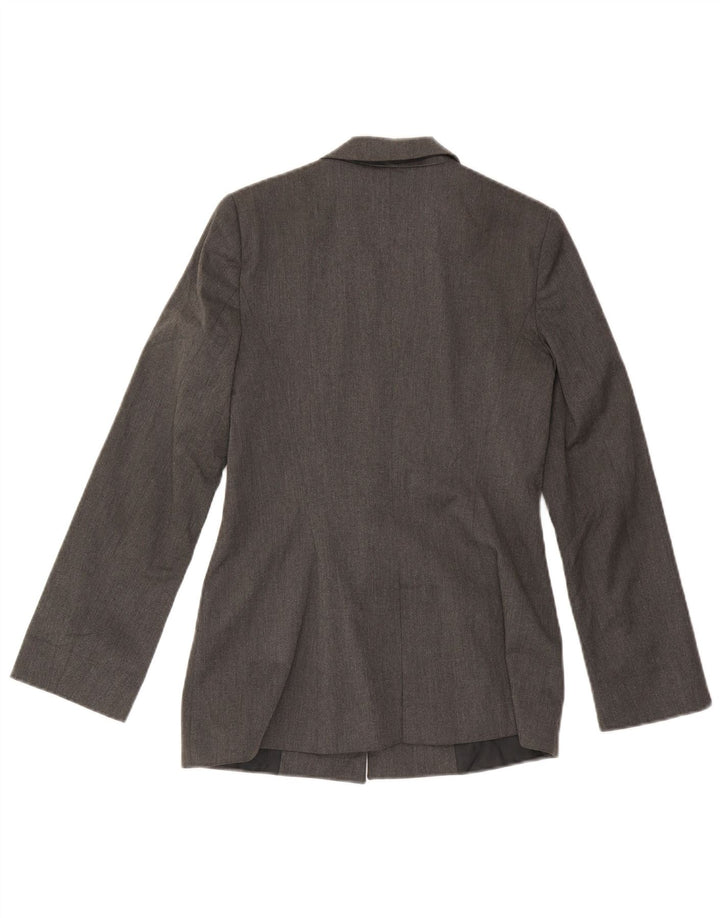 Blazer pentru femei Zara cu 1 nasture, UK 10, poliester, gri mic