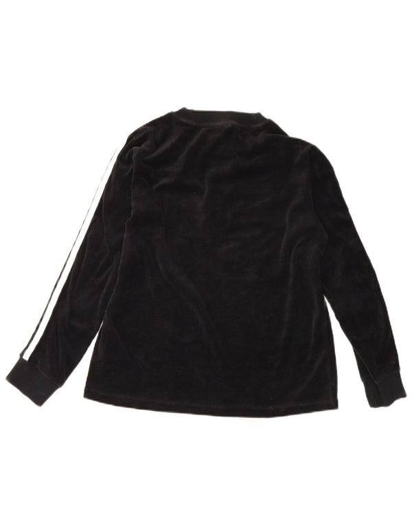 Adidas pentru femei Velvet Graphic Top cu mânecă lungă UK 12 Medium Black Bumbac