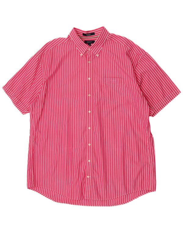 Gant Mens The Breton Short Sleeve Regular Fit Shirt 3XL Pink Pinstripe