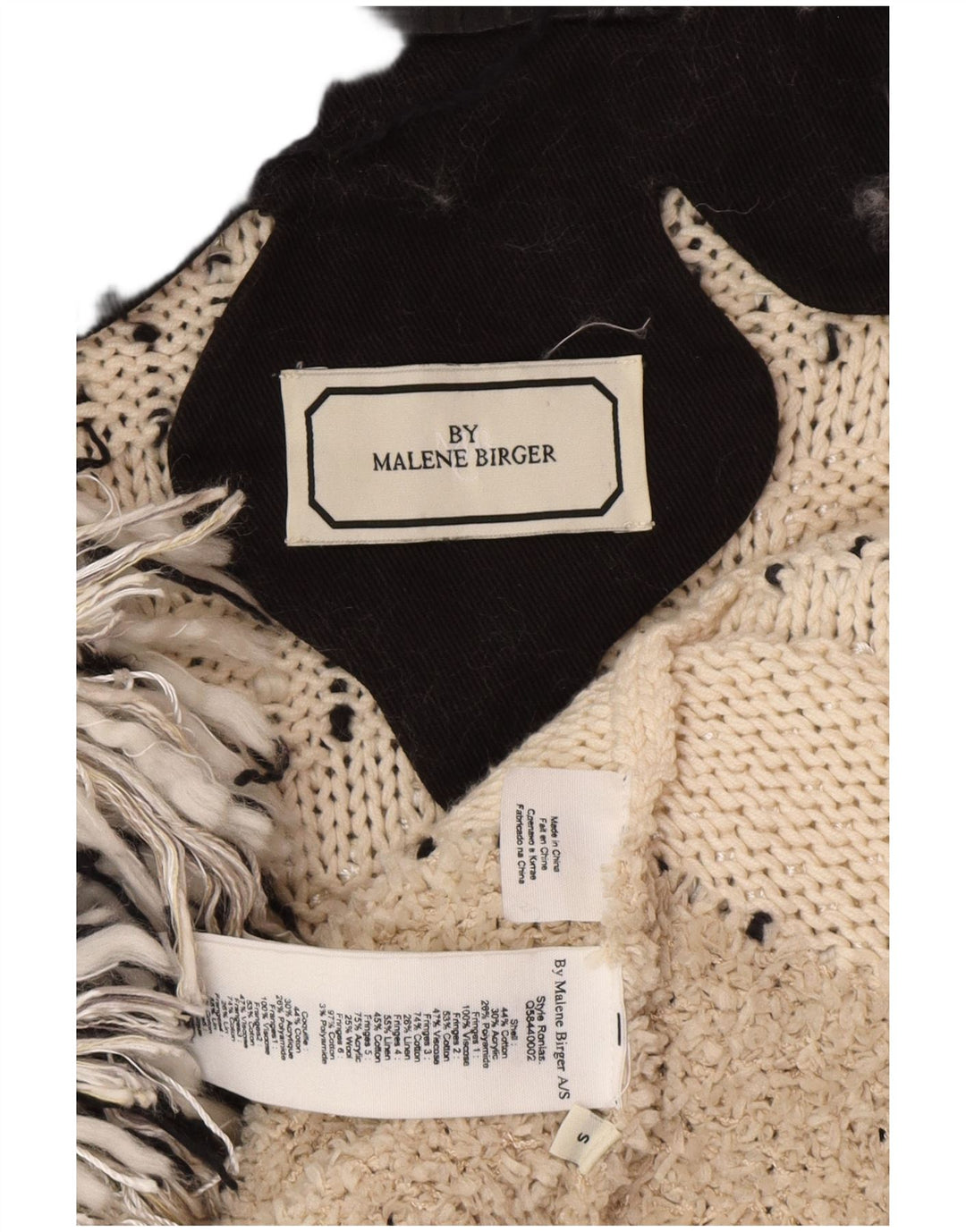 MALENE BIRGER Pulover cardigan pentru femei UK 10 mic, alb, boem