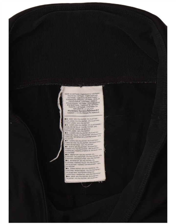 NIKE Womens Graphic Leggings UK 10 Small  Black Polyester