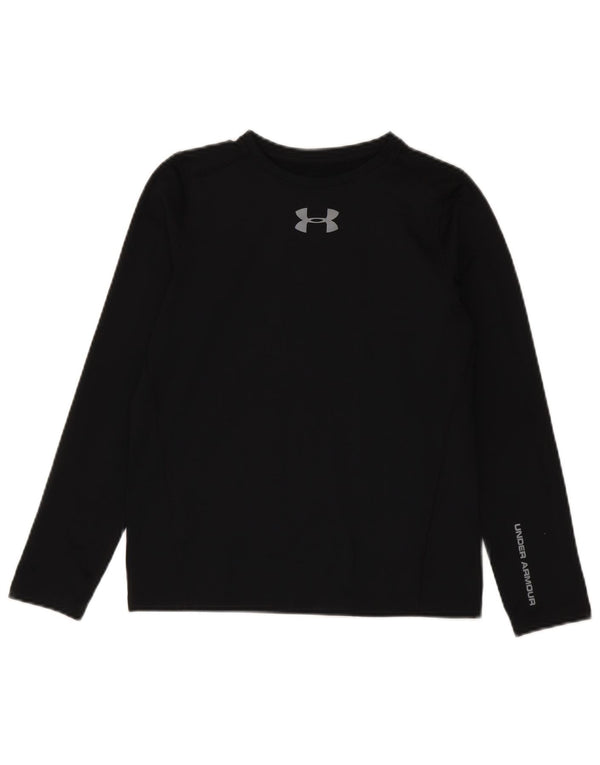 Under Armour pentru băieți Cold Gear Graphic Top cu mânecă lungă 11-12 ani mare negru