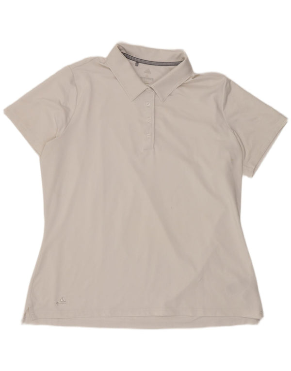 Tricou polo Adidas pentru femei UK 18 XL Poliester alb