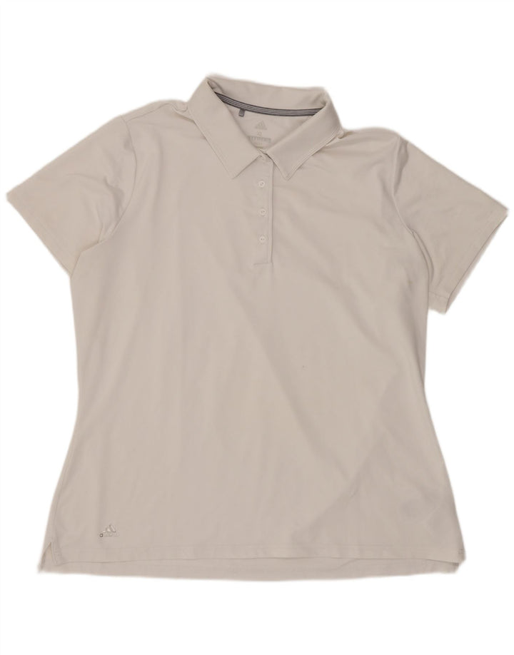 Tricou polo Adidas pentru femei UK 18 XL Poliester alb