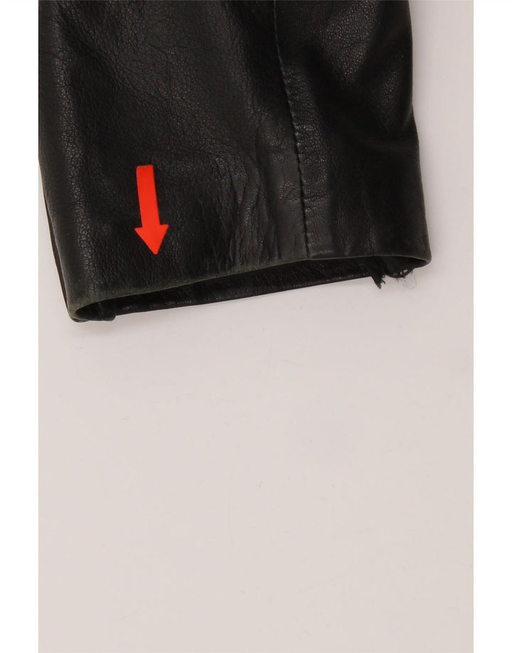 Jachetă vintage din piele cu 3 nasturi pentru femei IT 48 XL din piele neagră