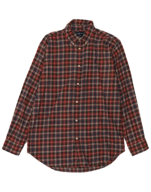 Cămașă de flanel pentru băieți Ralph Lauren 15-16 ani XL, bumbac cu carouri roșii