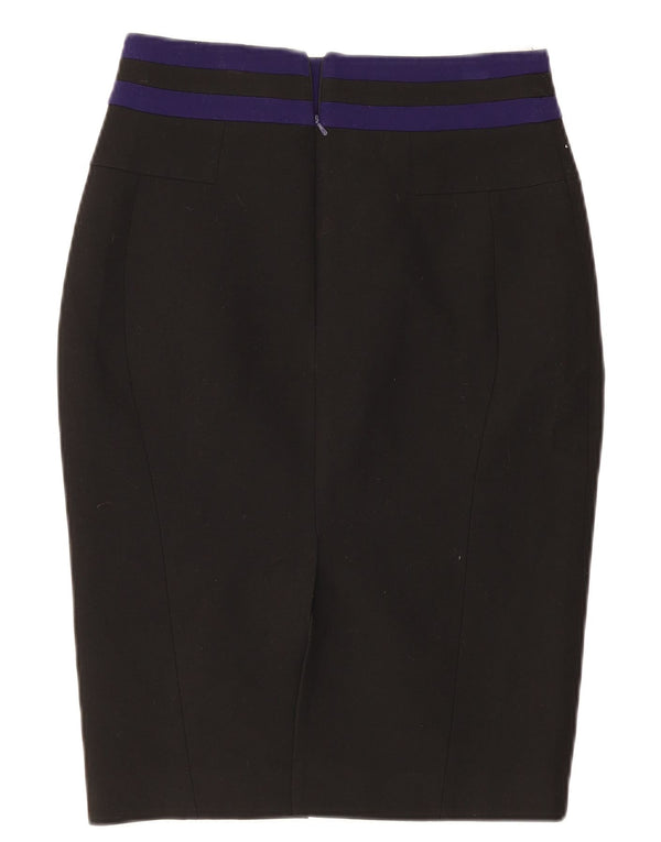 Fusta creion pentru femei Karen Millen UK 12 Medium W28 Black Colorblock