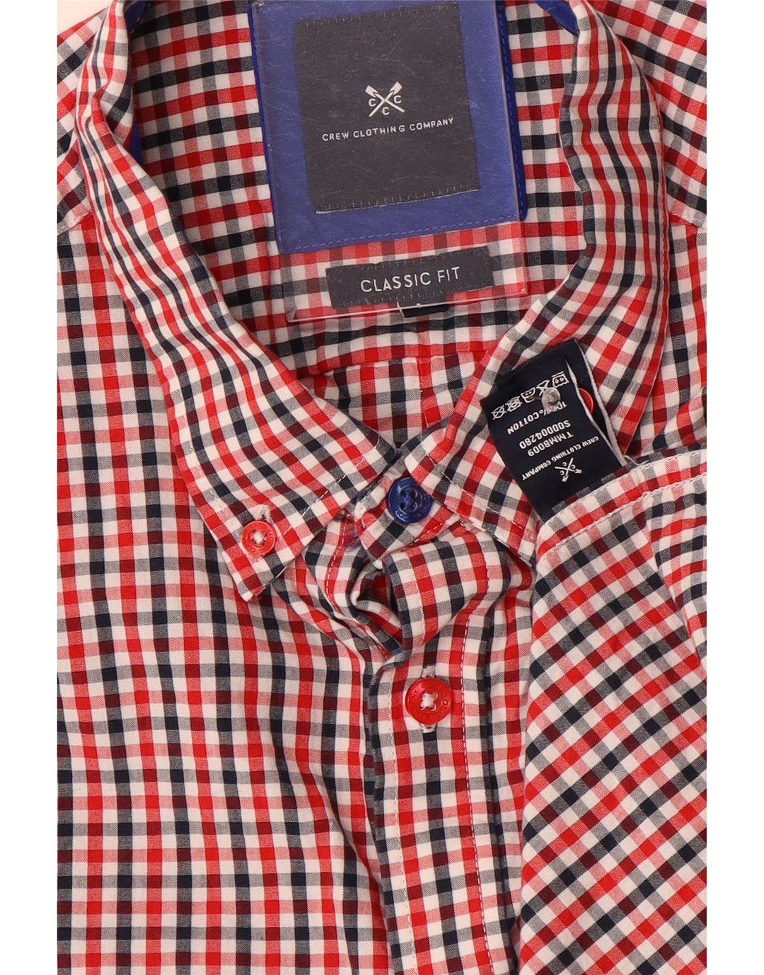 Crew Clothing Cămașă clasică pentru bărbați, mare, roșu, bumbac