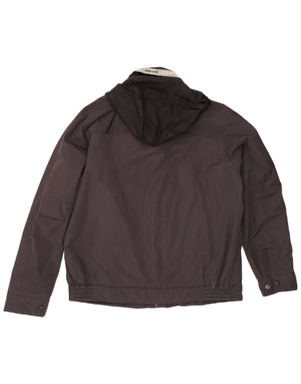 Jachetă bomber cu glugă pentru bărbați Geox Respira UK 46 3XL Poliamidă neagră