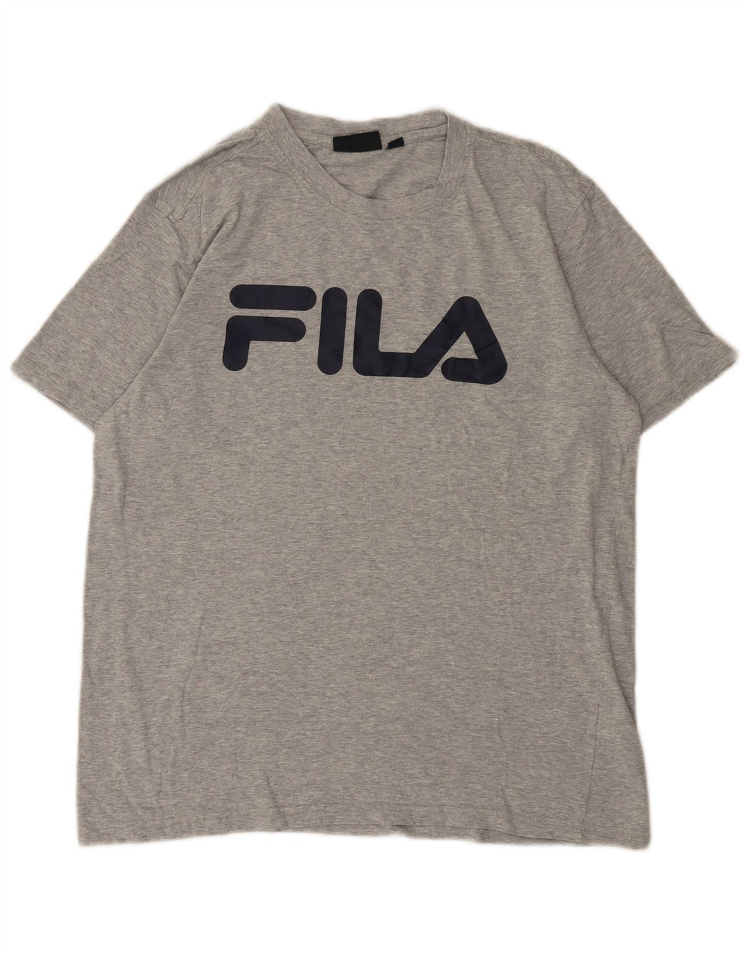 Tricou cu grafic Fila pentru bărbați Top Mediu Gri Bumbac cu pete
