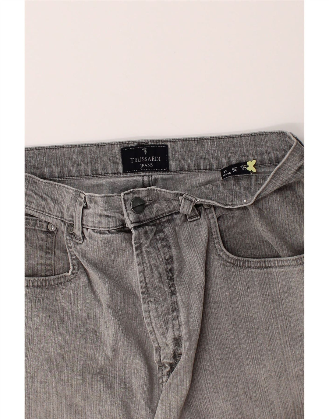 TRUSSARDI Mens Straight Jeans W34 L29 Grey Vintage Trussardi and Second-Hand Trussardi from Messina Hembry 