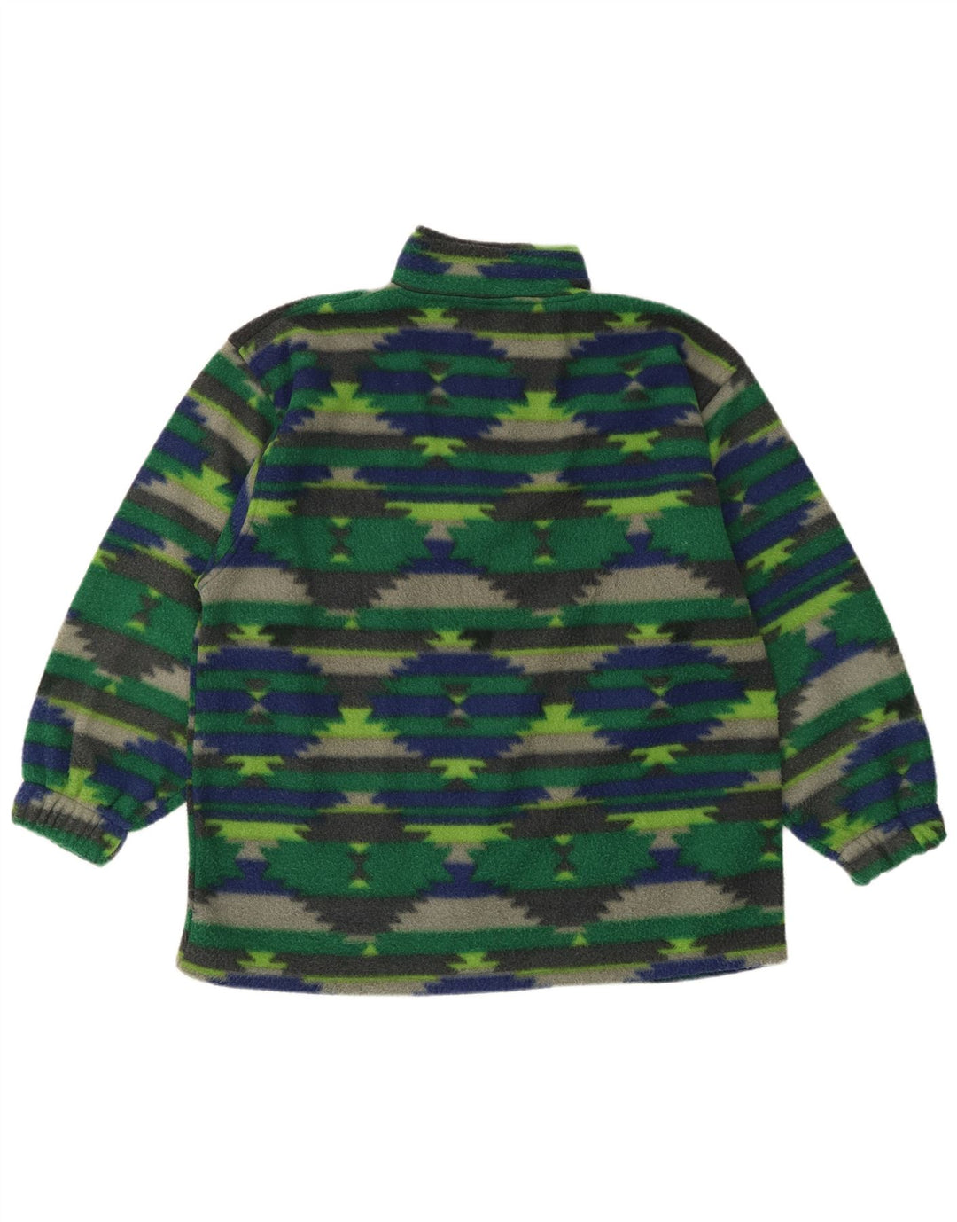 Pulover vintage pentru bărbați, cu fermoar și gât, din lână, mare, verde, geometric, poliester