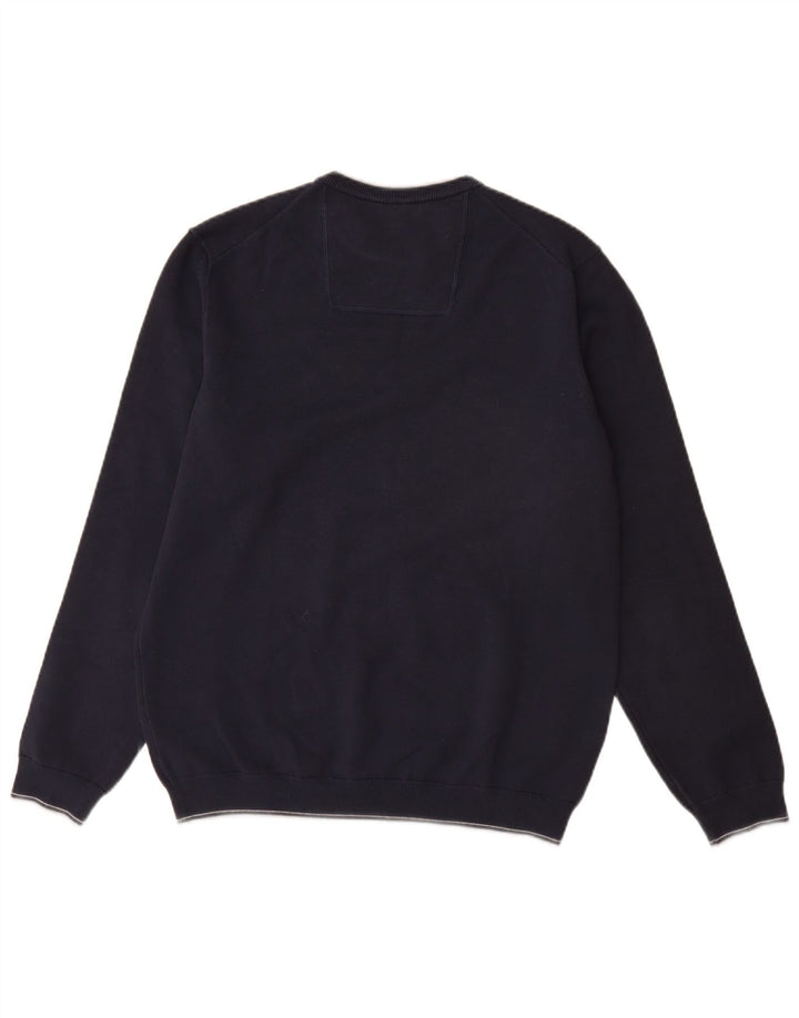 Pulover pentru bărbați HUGO BOSS, cu gât crew, bumbac mare, albastru bleumarin