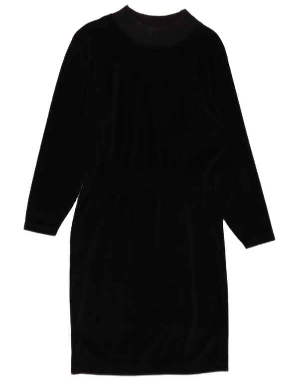 Rochie pulover cu mânecă lungă pentru femei Lizsport UK 10 Bumbac negru mic