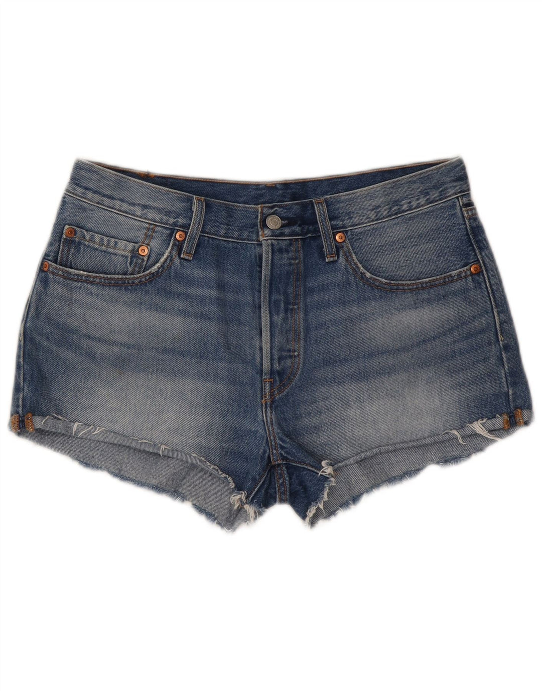 Pantaloni scurți din blugi 501 pentru femei LEVI'S W30 bumbac albastru mediu