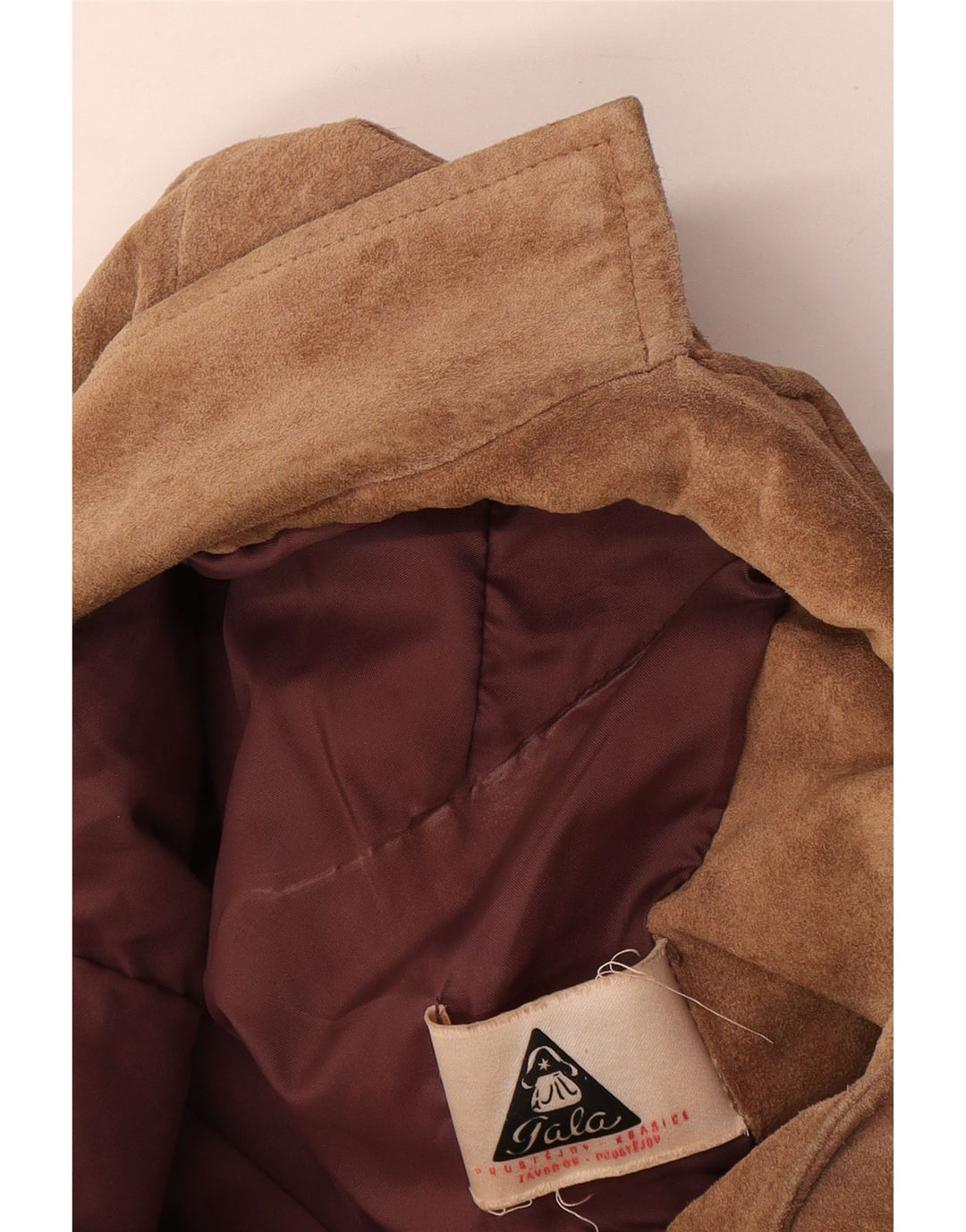 Blazer Vintage pentru femei cu 3 nasturi din piele intoarsa, UK 16, mare, bej