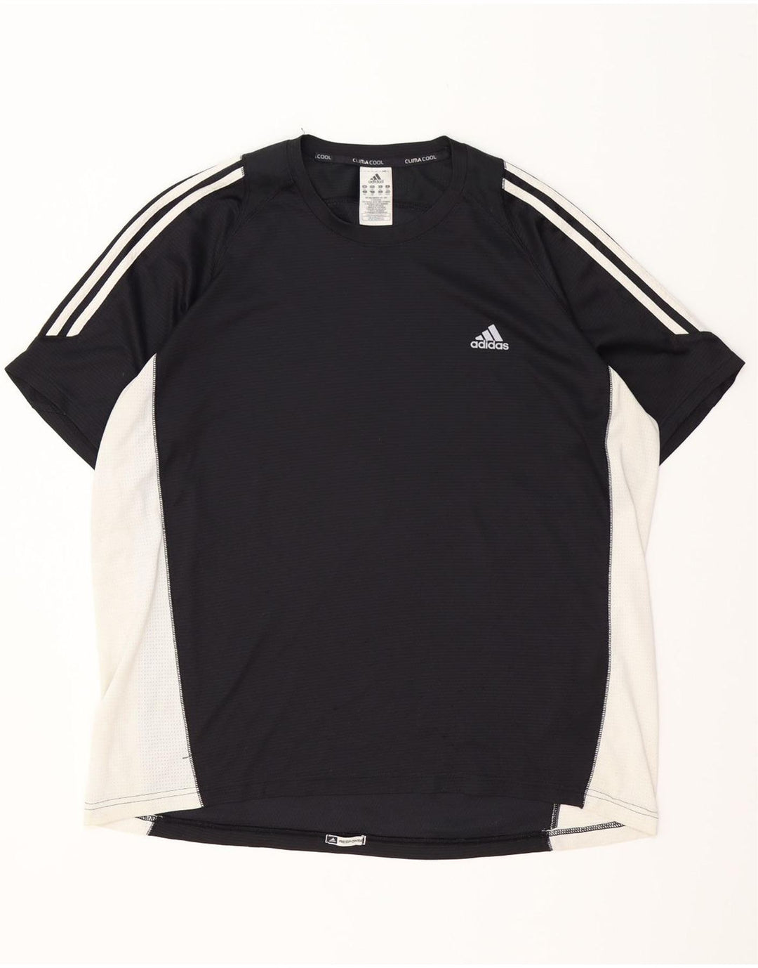 ADIDAS Mens Climacool T-Shirt Top 2XL Black Colourblock Polyester Vintage Adidas and Second-Hand Adidas from Messina Hembry 