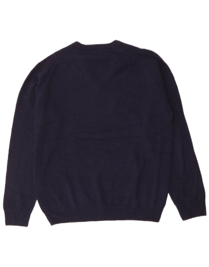 Pulover cu decolteu în V pentru bărbați Marks & Spencer, mediu, bleumarin