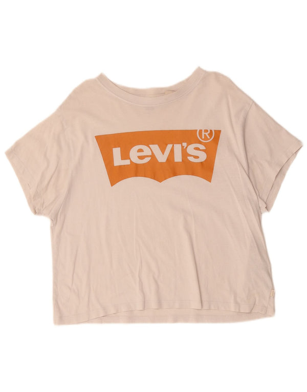 Tricou cu grafic supradimensionat pentru femei Levi's, UK 6 XS, bumbac alb