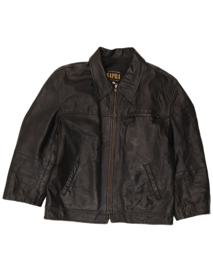 Geacă de piele vintage pentru femei IT 50 XL neagră
