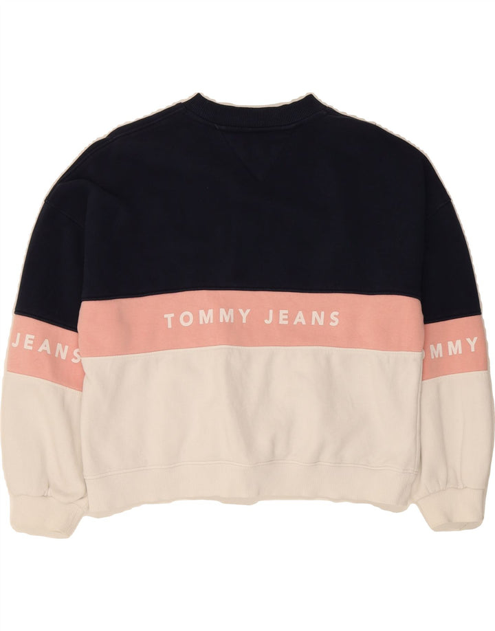 TOMMY HILFIGER Womens Graphic Sweatshirt Jumper UK 10 Small Multicoloured Vintage Tommy Hilfiger and Second-Hand Tommy Hilfiger from Messina Hembry 