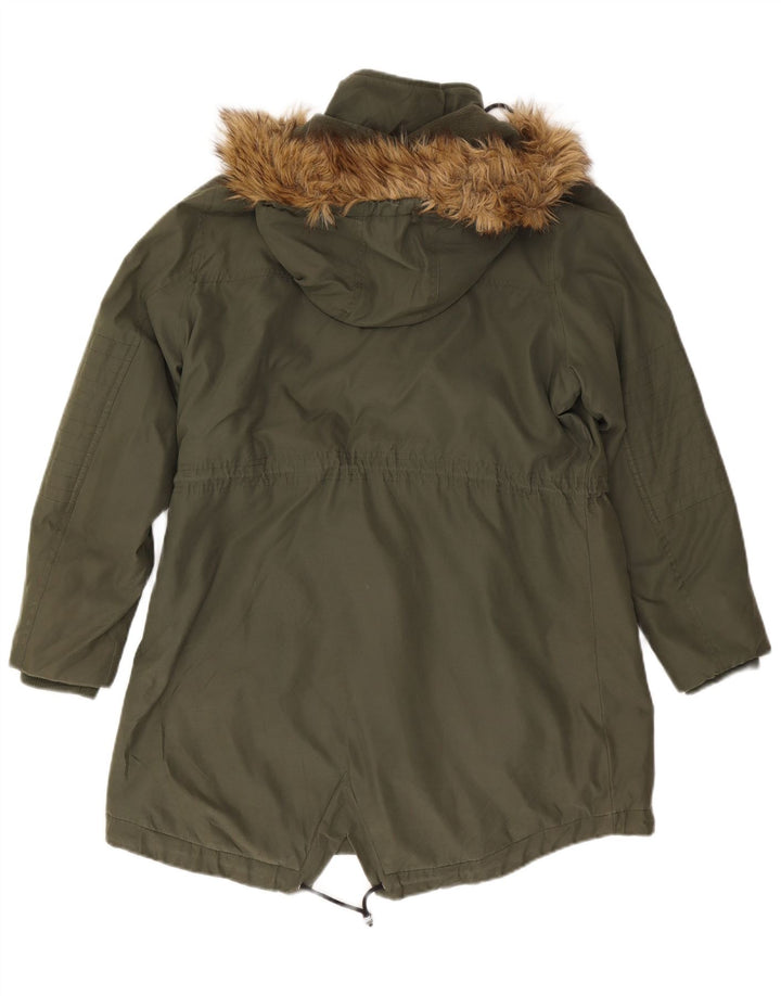 Jachetă parka cu glugă pentru femei Marks & Spencer UK 16, mare, kaki, poliester