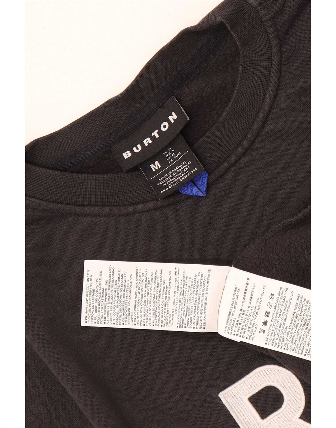 Burton Pulover grafic pentru bărbați, bumbac mediu negru