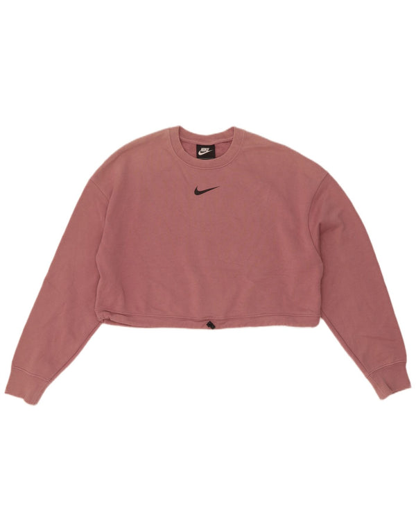 Pulover Nike Crop Graphic pentru femei UK 14 Bumbac roz mediu