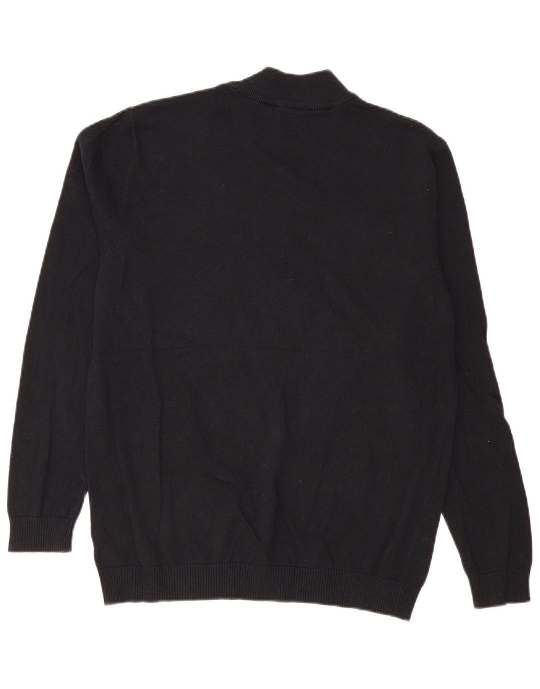 Jack & Jones Pulover cu gât țestoasă pentru bărbați, bumbac mare, negru