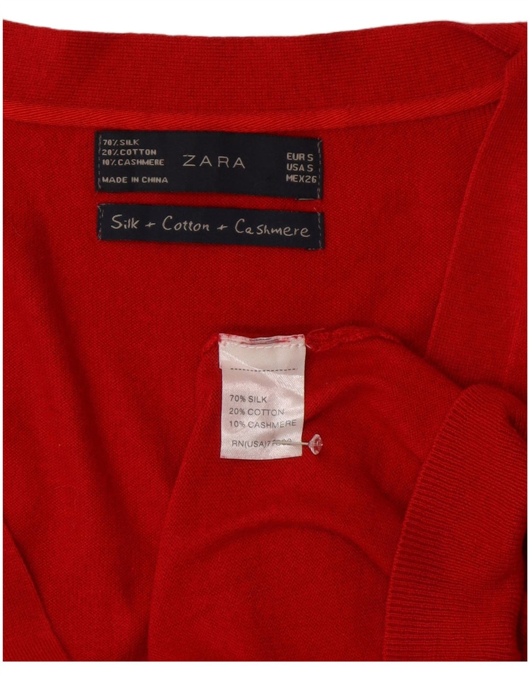 Pulover cardigan pentru femei Zara UK 10 Mic Roșu Mătase