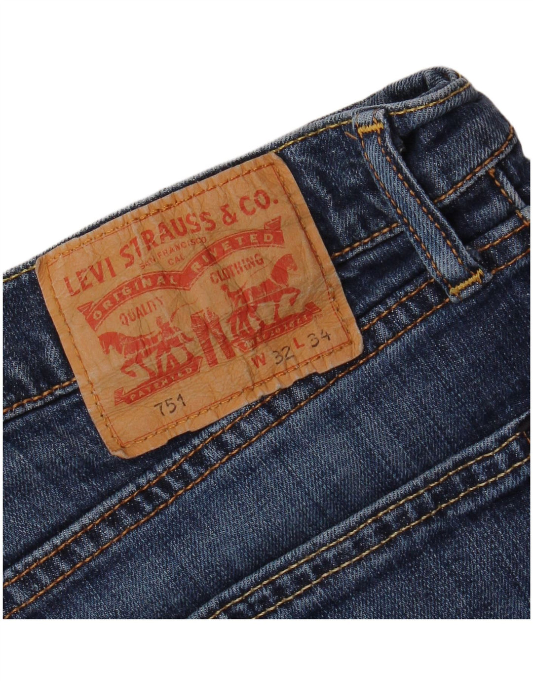 Blugi Distressed Straight 751 pentru bărbați LEVI'S L32 L34 Albastru