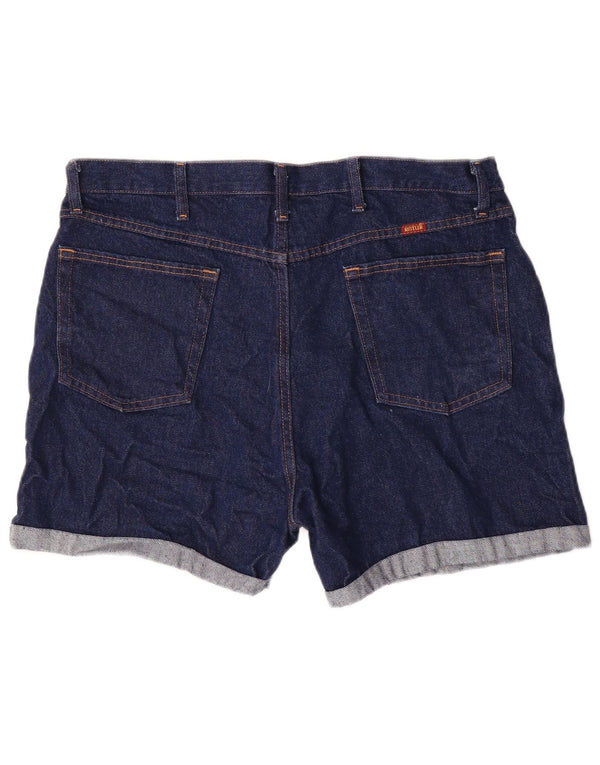 Pantaloni scurți din denim pentru femei cu talie înaltă Rustler W38 XL bumbac bleumarin