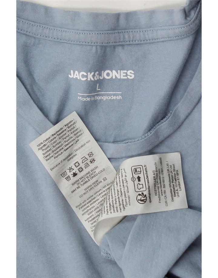 JACK & JONES Tricou grafic pentru bărbați Top mare din bumbac albastru