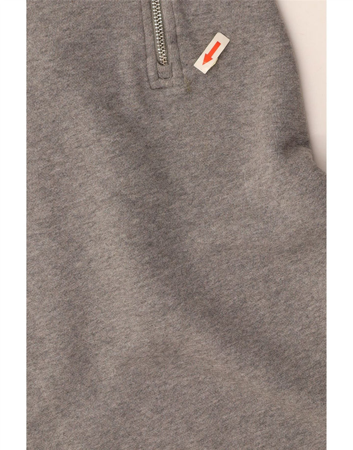 FRED PERRY Hanorac pentru bărbați, cu fermoar, cu gât, din bumbac mare, gri